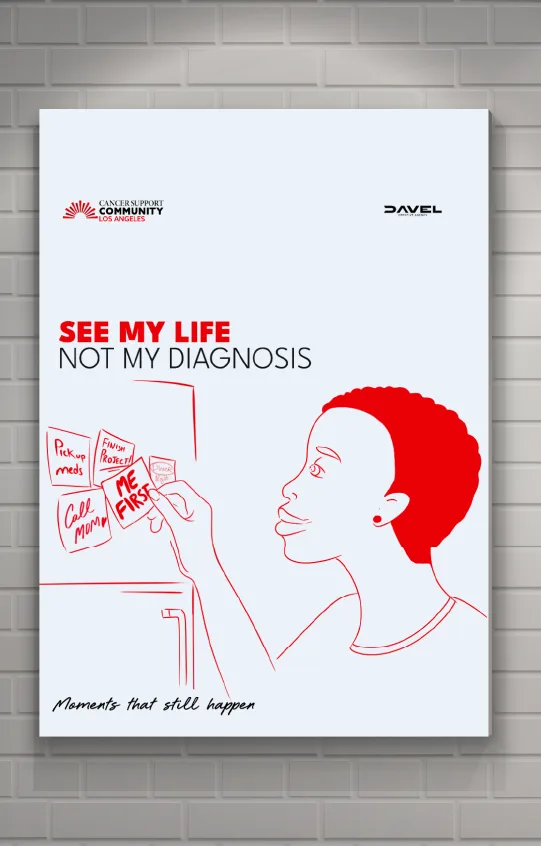 See My Life Not My Diagnosis poster on a brick wall