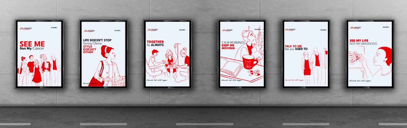 Full Moments That Still Happen poster series in light boxes