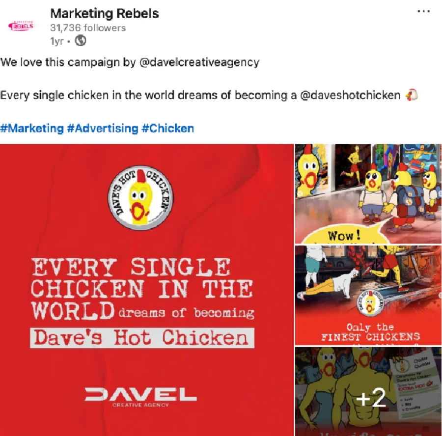 Marketing Rebels post about the campaign