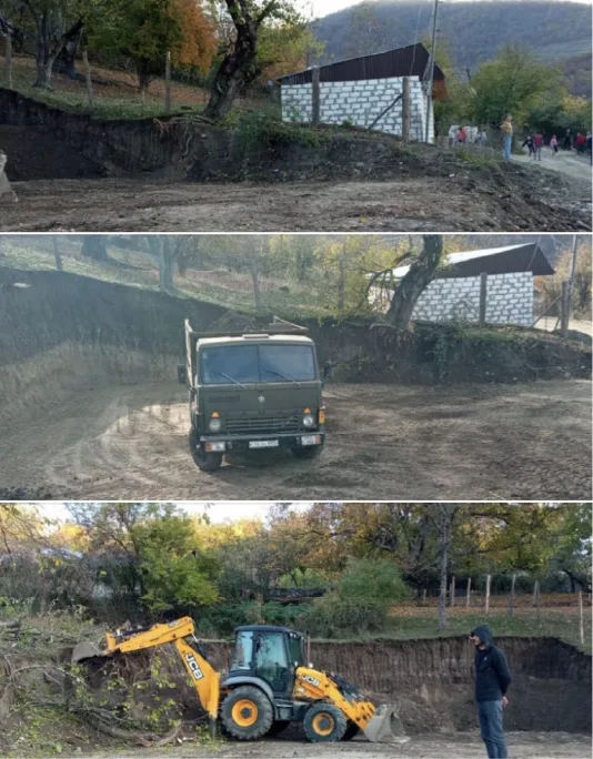 Construction of the playground and library site in Vaghuhas