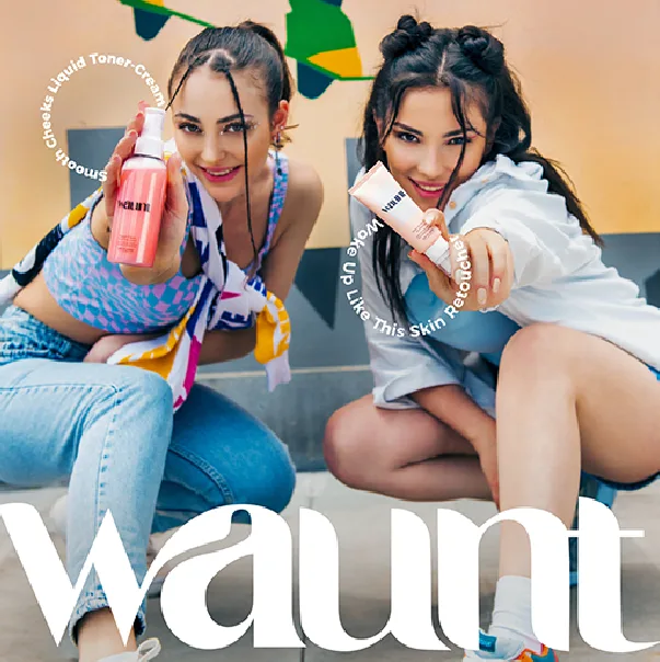 WAUNT campaign social visual with two Gen Z creators