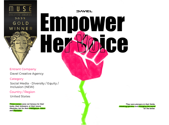 Empower Her Voice MUSE award card