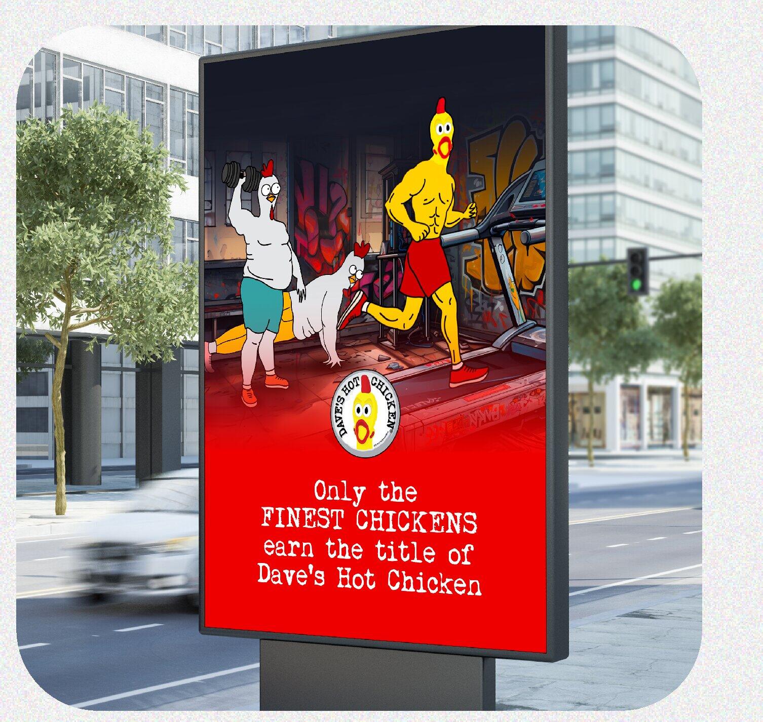 Digital street screen with the campaign creative