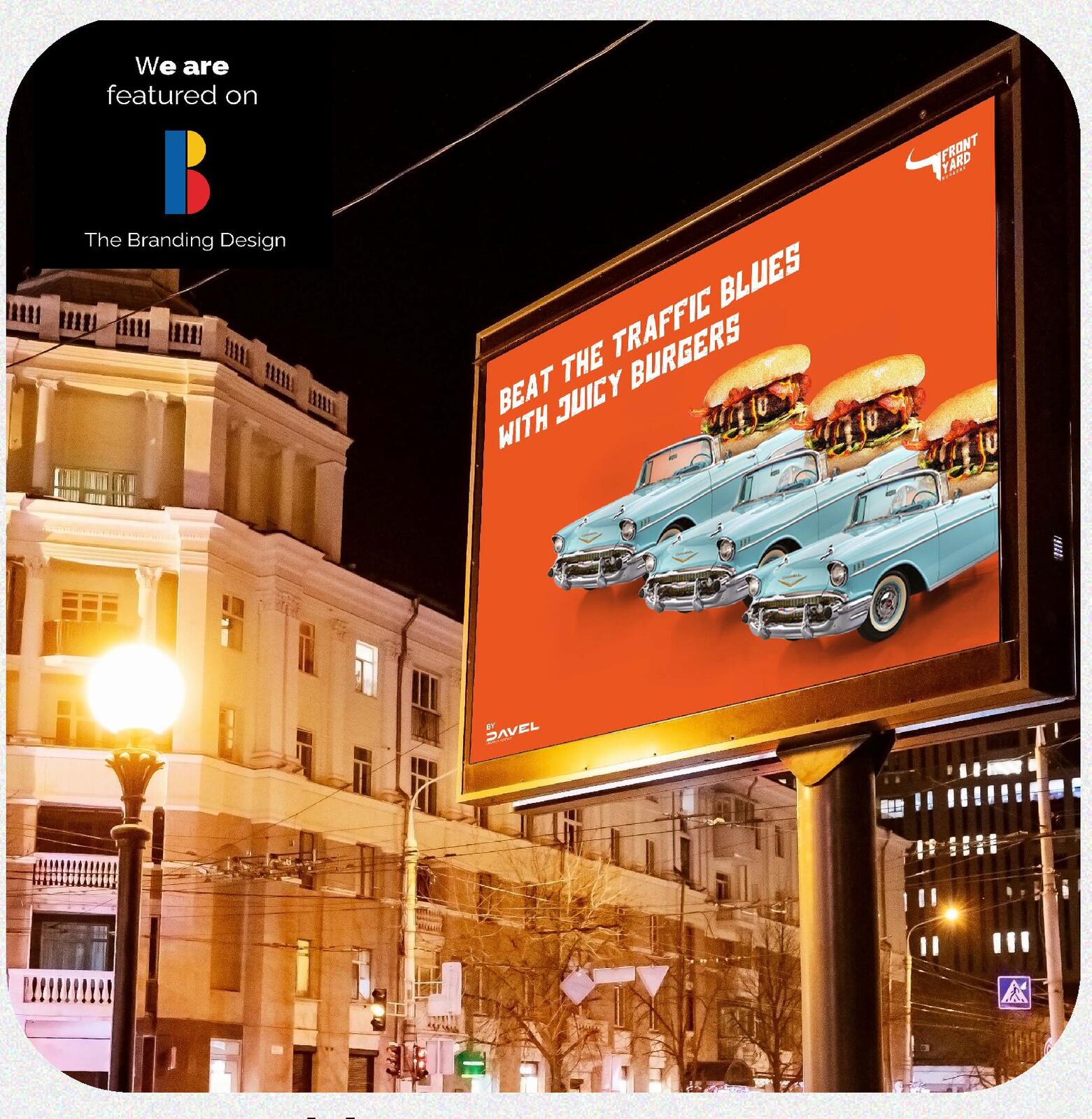 Front Yard Burger billboard featured on The Branding Design