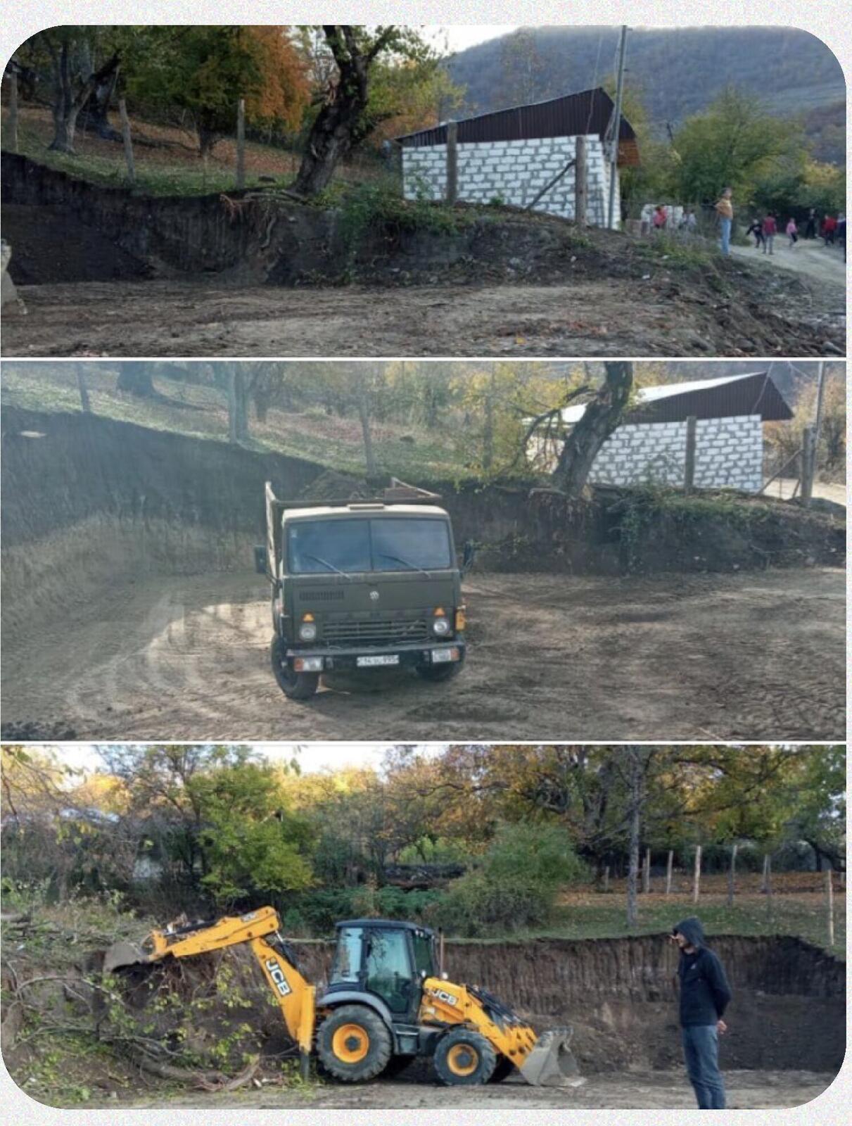 Construction of the playground and library site in Vaghuhas