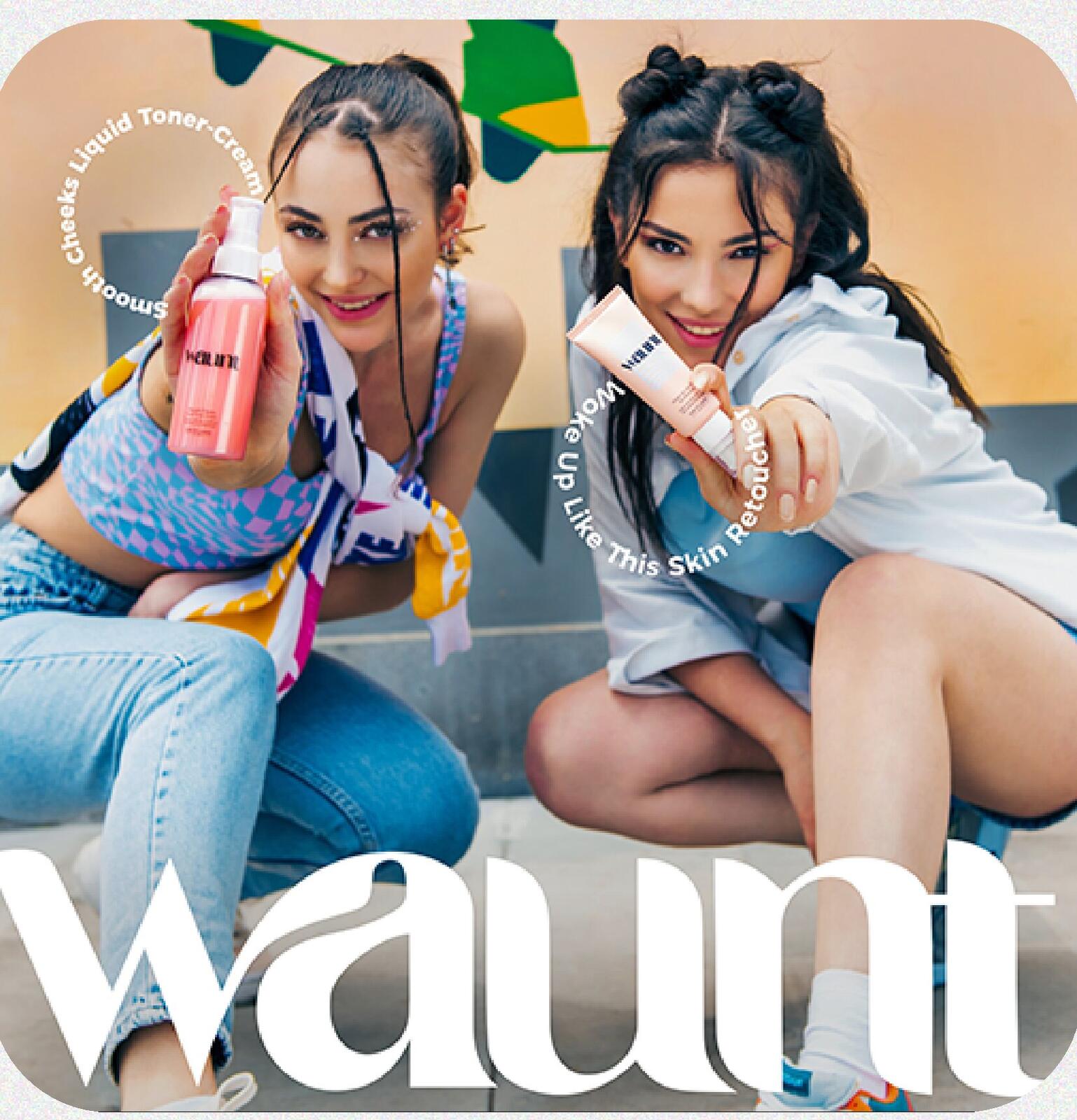 WAUNT campaign social visual with two Gen Z creators