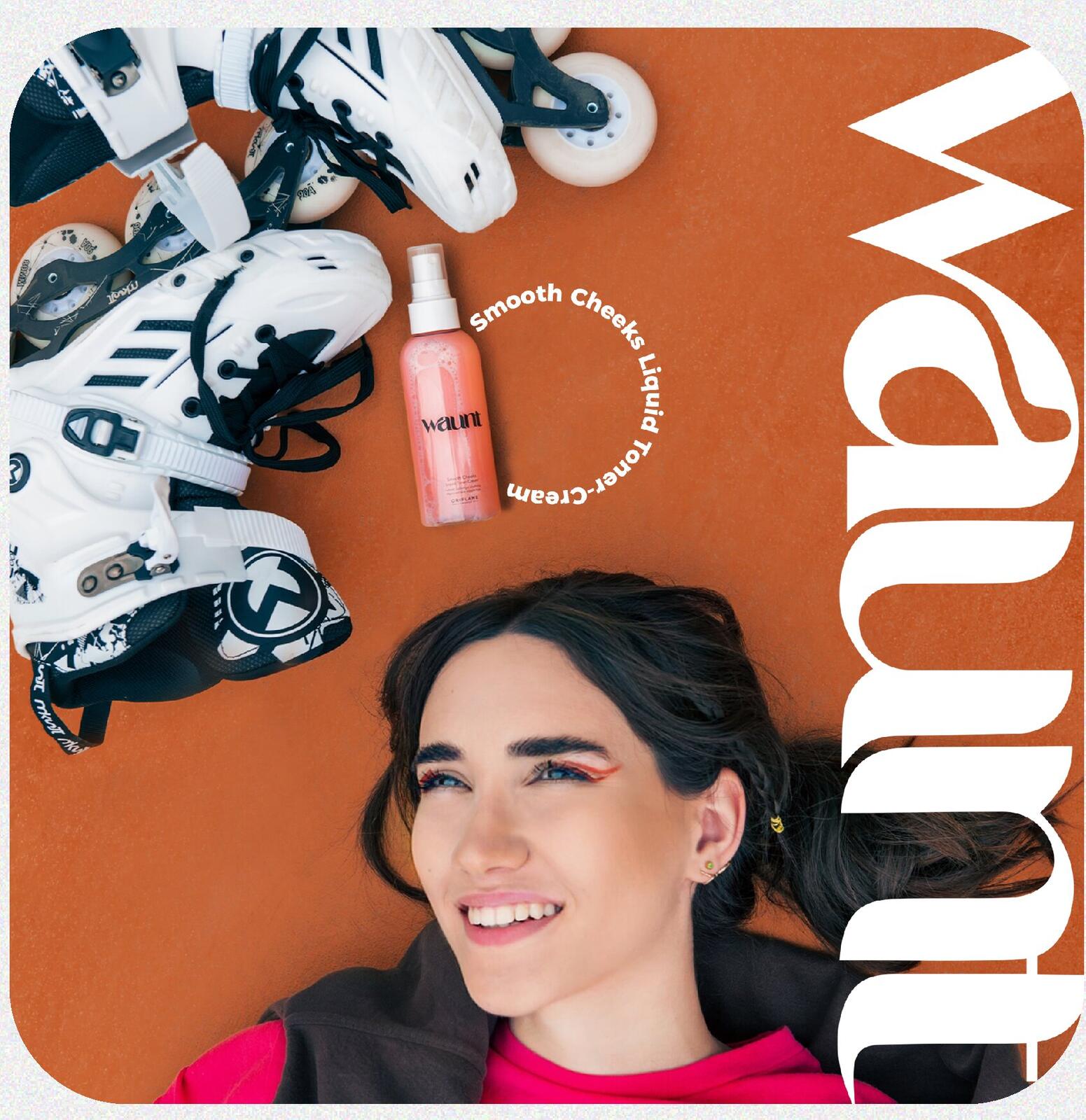 WAUNT campaign social visual with rollerblades