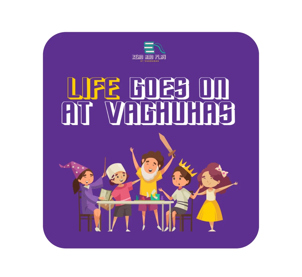Life goes on at Vaghuhas campaign illustration of children playing